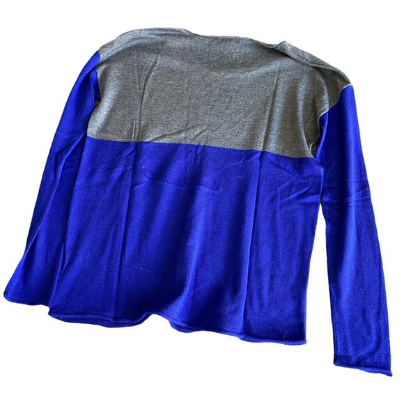 EUC Splendid Cashmere Blend Colorblock Sweater Gray Blue Women's Size Medium - Picture 2 of 6